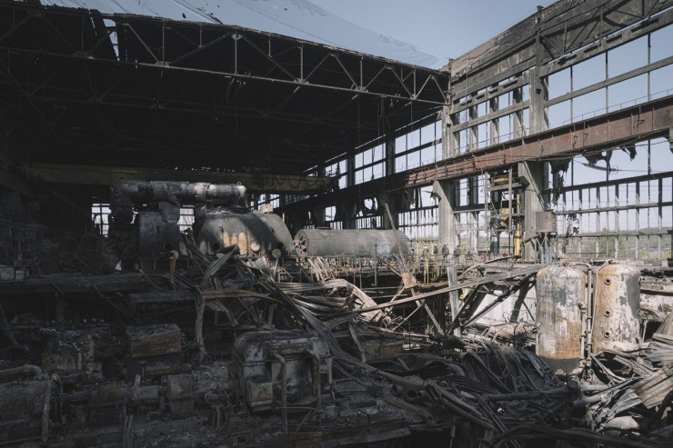 Ракети разрушиха най-голямата ТЕЦ в Киев. Снимка: Bloomberg