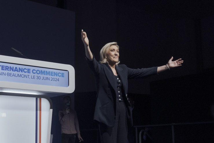Лидерът на крайнодясната френска партия "Национален сбор" Марин льо Пен. Снимка: Bloomberg L.P.