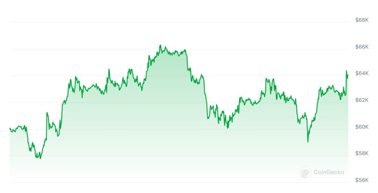 Цената на биткойна през последния месец. Графика: CoinGecko