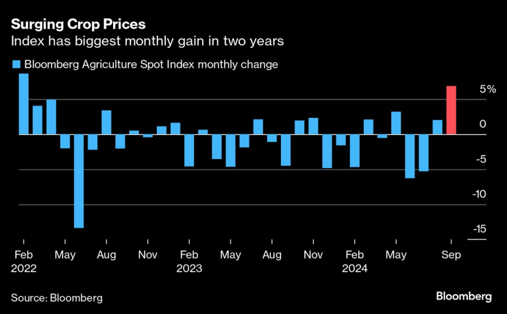 Повишаване на цените на селскостопанските култури. Изображение: Bloomberg